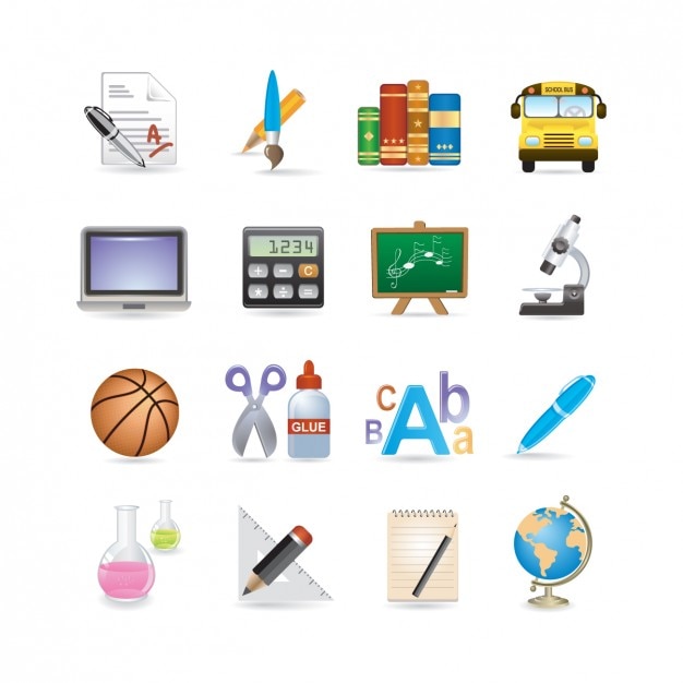 Set De Iconos De Colegio Descargar Vectores Gratis