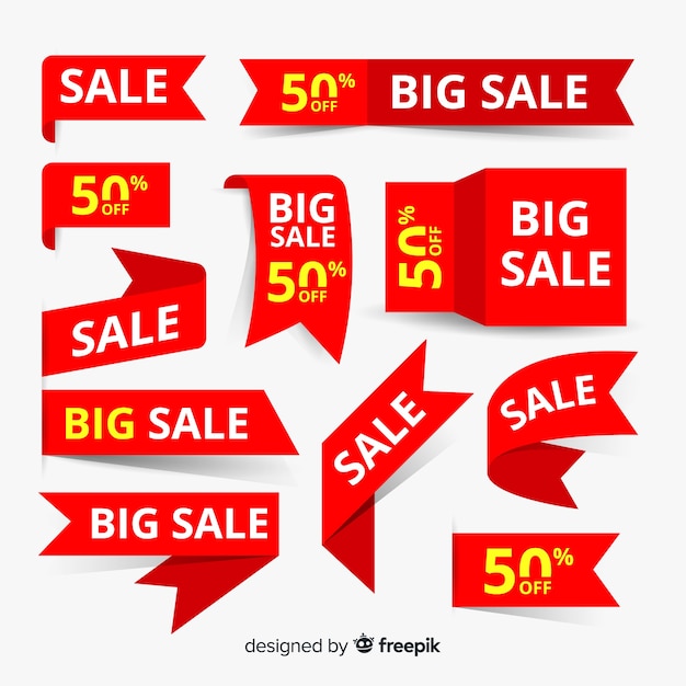 Set de elementos de anuncio de compras vector gratuito