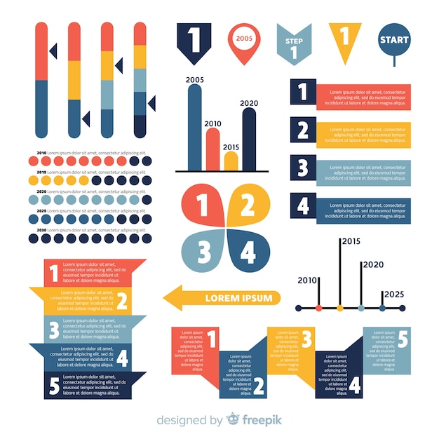 Set de elementos de infografía Vector Gratis