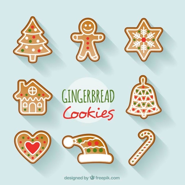 Set de galletas navideñas decorativas | Vector Gratis