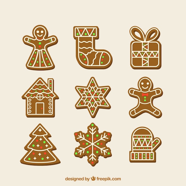 Set de galletas navideñas decorativas | Vector Premium