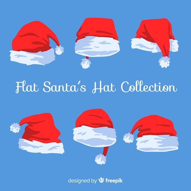 Set de gorros de santa claus | Vector Gratis