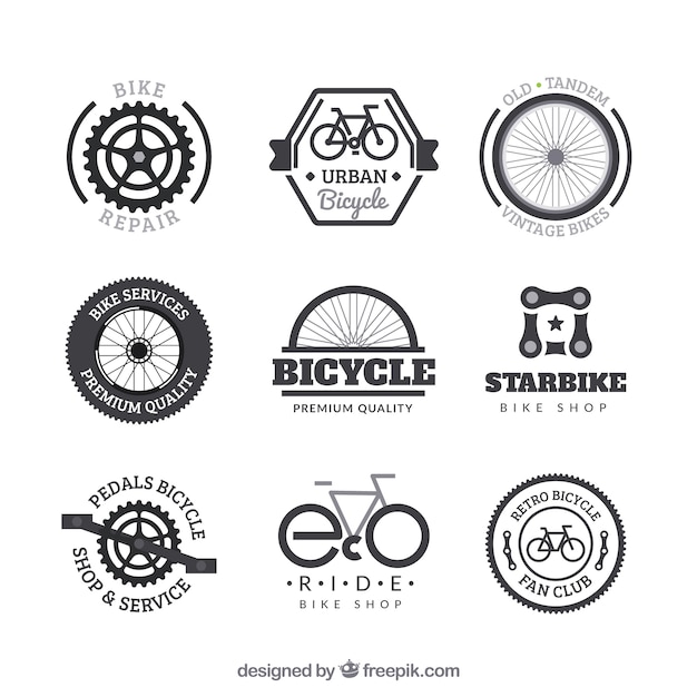 Set de insignias de bicicleta en estilo vintage 