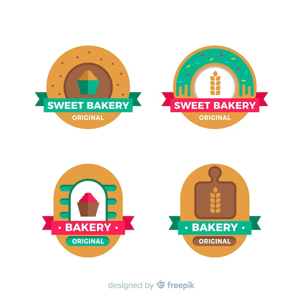Set de logotipos de panadería | Vector Gratis