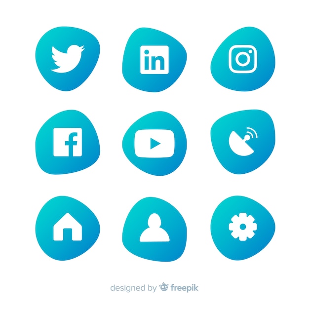 Set de logotipos de redes sociales | Vector Gratis