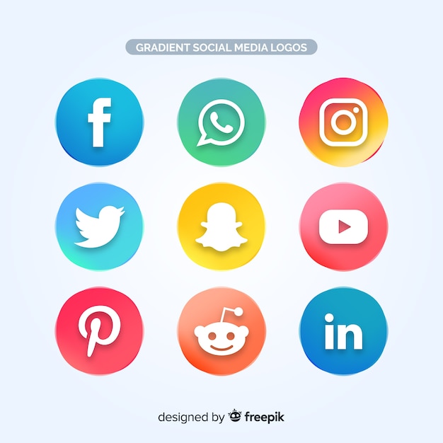 Set de logotipos de redes sociales | Vector Gratis