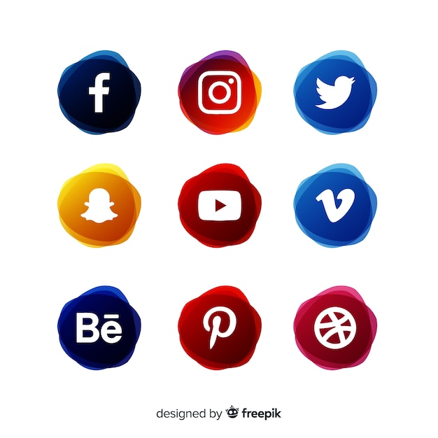 Set de logotipos de redes sociales | Vector Gratis