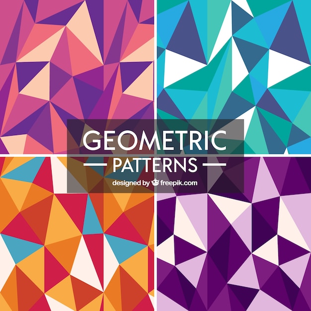 Set de patrones geométricos de colores Descargar Vectores gratis