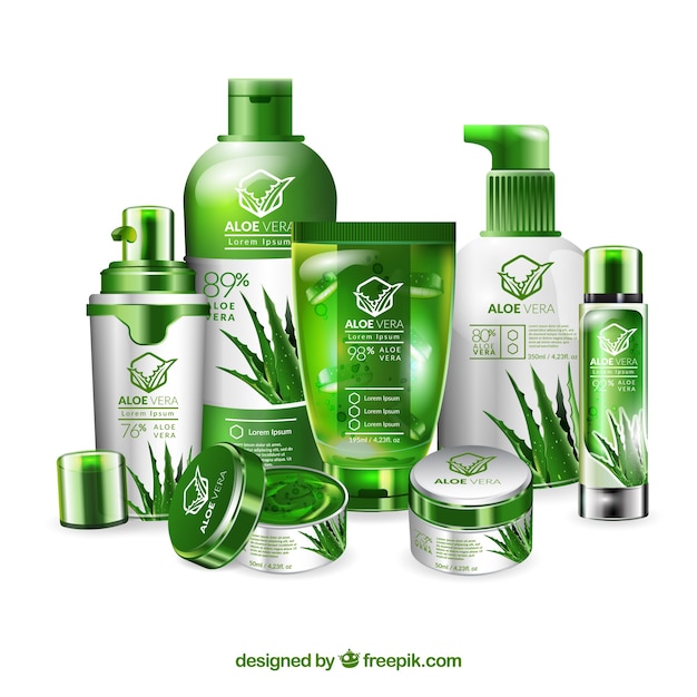 Set De Productos De Cosmética De Aloe Vera Vector Gratis 0759