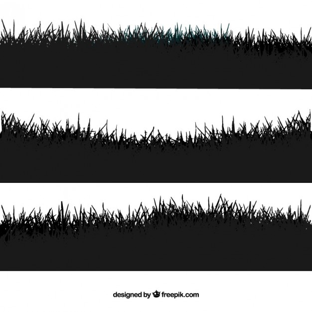 Set de siluetas de césped Vector Premium