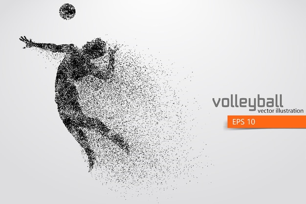 Silueta De Jugador De Voleibol Hombre Vector Premium