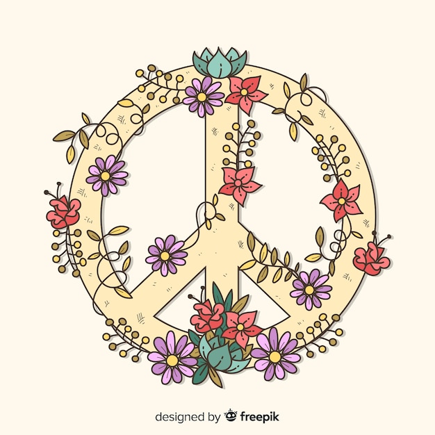 Símbolo de la paz dibujado a mano | Vector Gratis