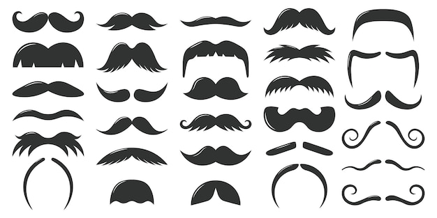 S Mbolos De Bigotes Vintage Silueta De Bigotes Masculinos Divertido