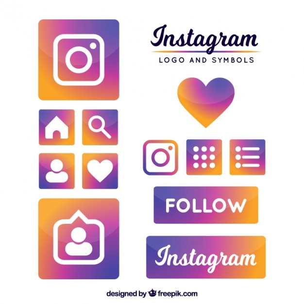 Símbolos y logo de instagram | Descargar Vectores gratis