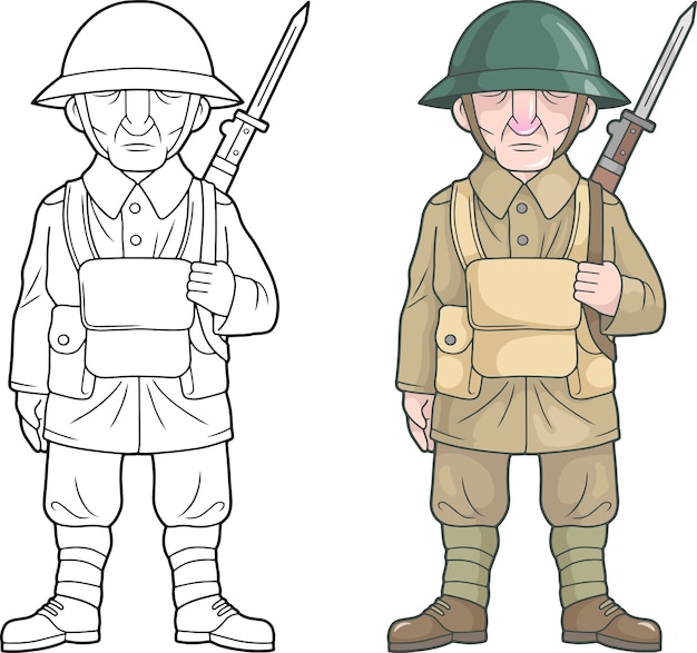 Dibujo Para Colorear Soldado De La Primera Guerra Mundial Dibujos
