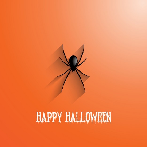 Spanish English Una Arana Sobre Un Fondo Naranja Para Halloween Vector Gratis