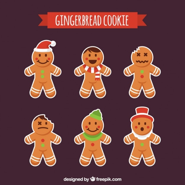 Surtido de pegatinas de galletas navideñas | Vector Gratis