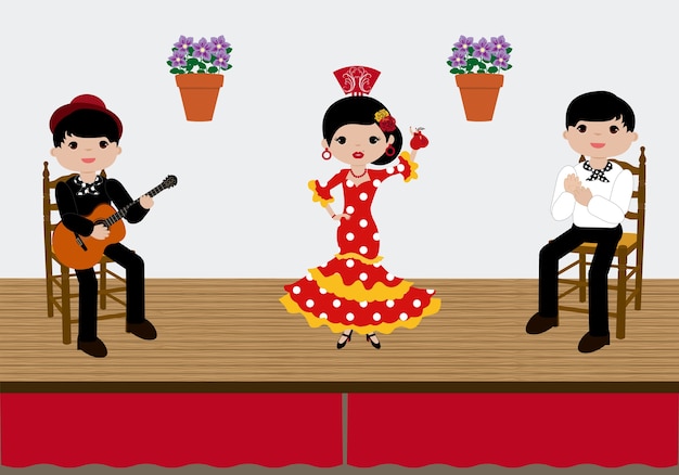 Tablao flamenco españa | Vector Premium