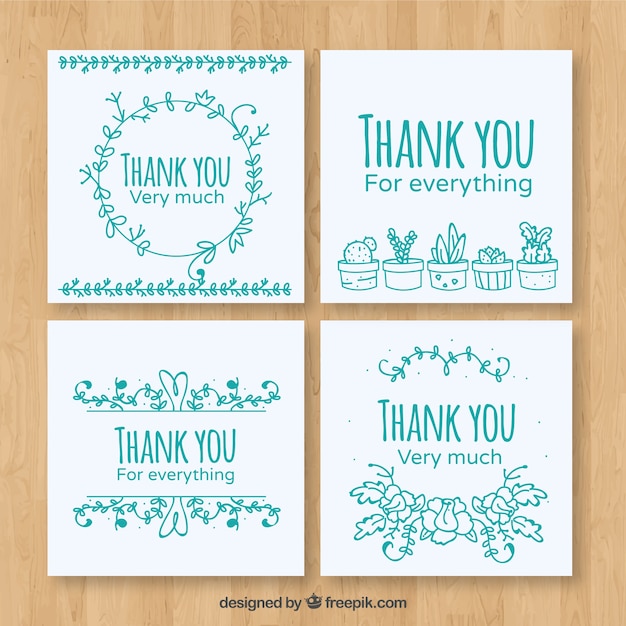 Tarjeta de agradecimiento decorativa | Vector Gratis