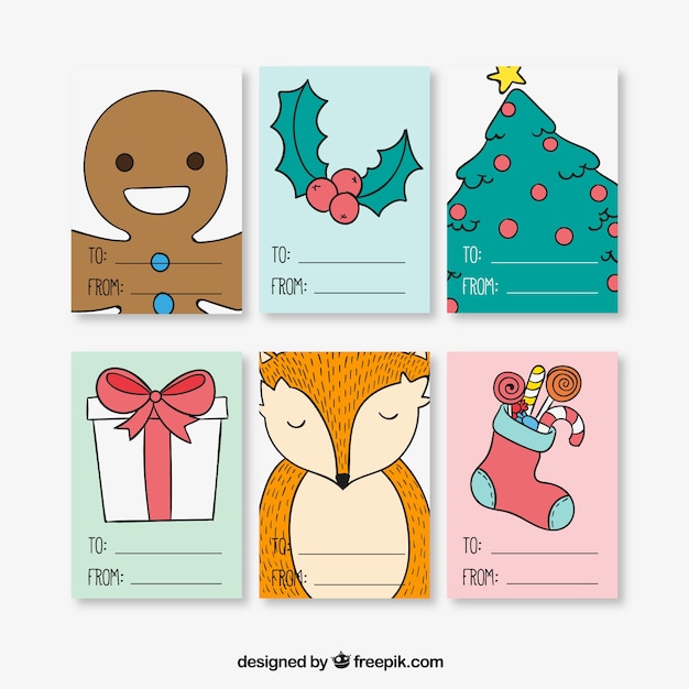 Tarjeta de agradecimiento de navidad esbozadas | Vector Premium