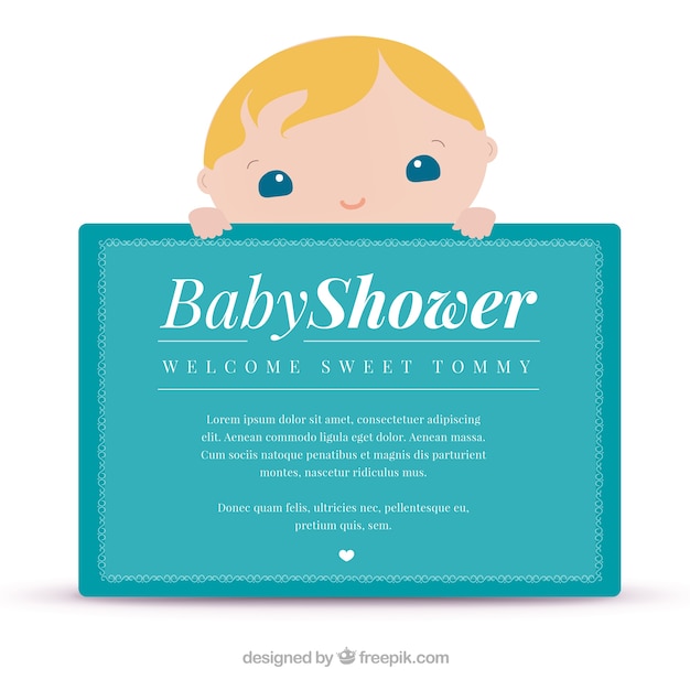 Tarjeta de felicitación azul para baby shower | Descargar Vectores gratis