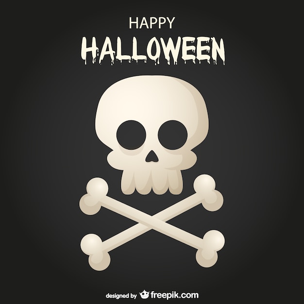 Tarjeta de Halloween con calavera y huesos | Descargar Vectores gratis
