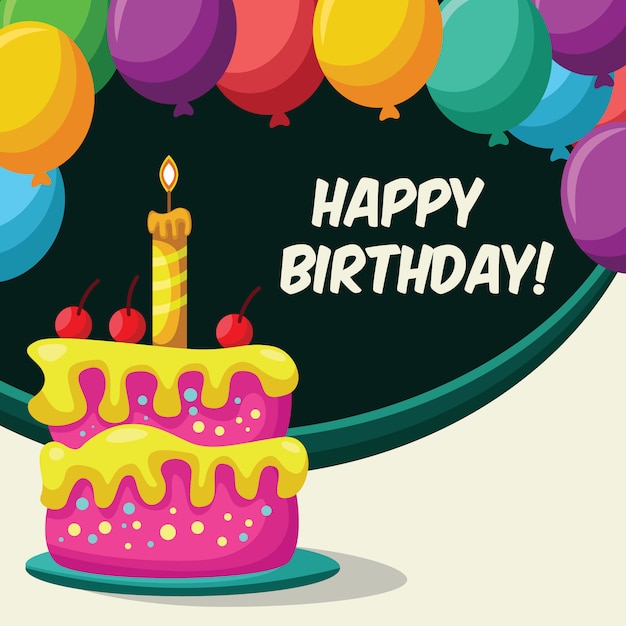 Albums 98+ Images feliz cumpleaños con pastel y globos Sharp