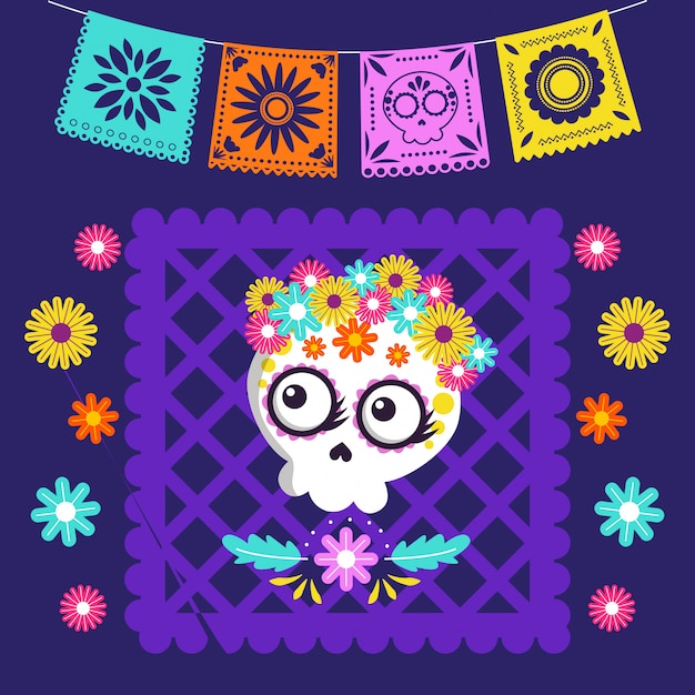 Tarjeta De Dibujos Animados Del Día De Los Muertos Vector Premium 4979