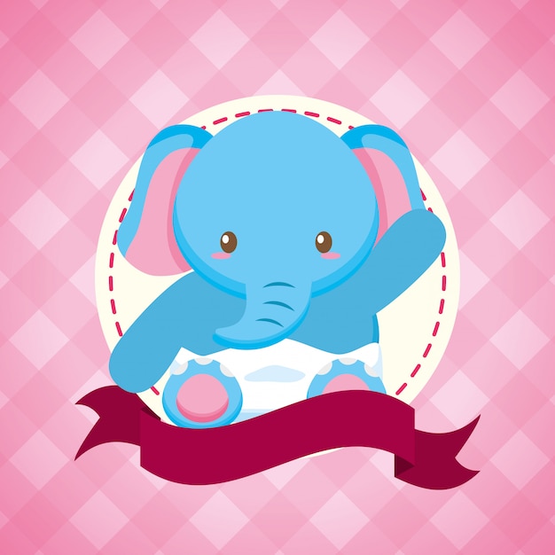 Tarjeta de elefante para baby shower | Vector Gratis