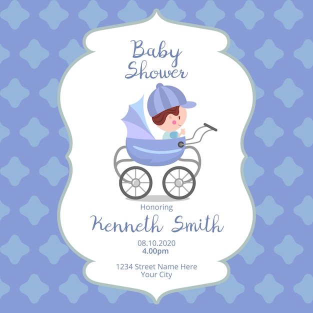 Tarjeta de felicitación de baby shower | Vector Premium