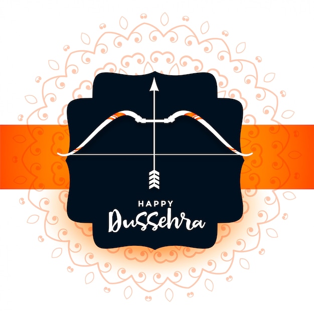 Tarjeta de felicitación festival hindú de dussehra vector gratuito
