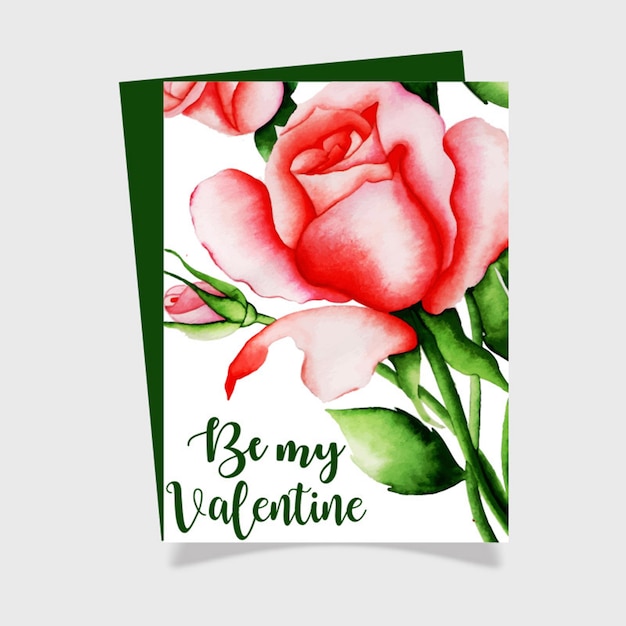 Tarjeta de felicitación de san valentín acuarela | Vector Premium