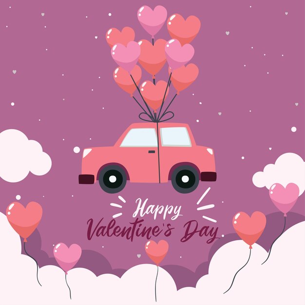 Tarjeta de felicitación de san valentín plana | Vector Premium