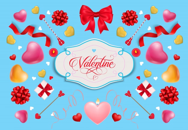 Tarjeta de felicitación de san valentín | Vector Premium