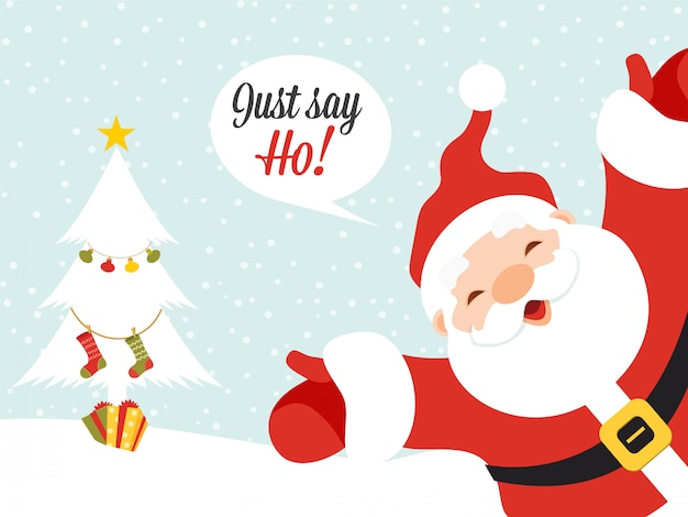 Tarjeta de felicitación de santa claus | Vector Premium