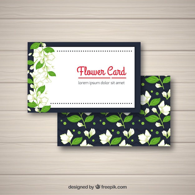 Tarjeta floral con jazmín | Vector Gratis