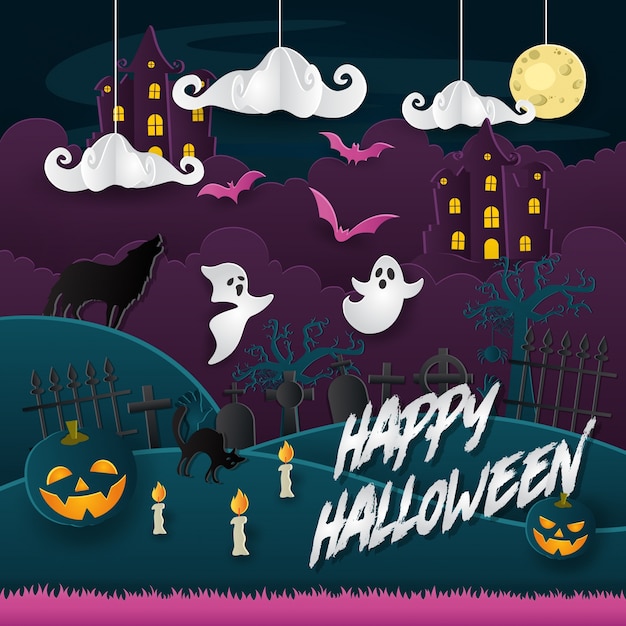 Download Tarjeta de halloween del feliz halloween del estilo ...