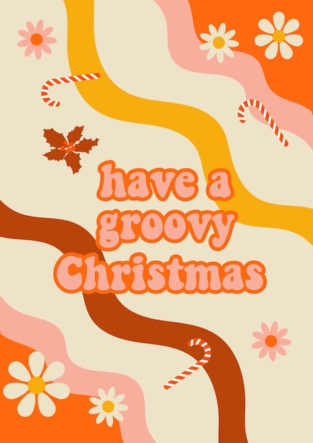 Tarjeta De Navidad Retro | Vector Premium