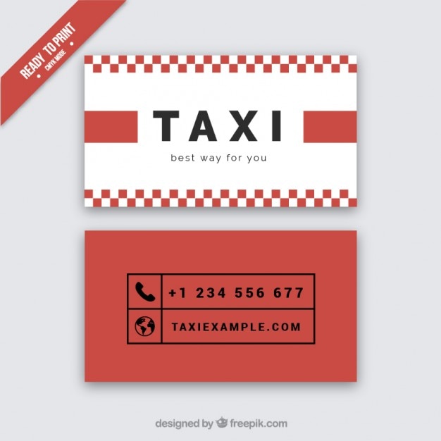 Tarjeta roja de taxista Vector Gratis
