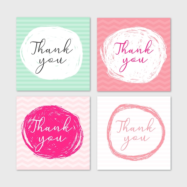 Tarjetas de agradecimiento hechas a mano | Vector Gratis