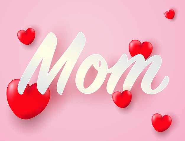 Download Te amo mamá con corazón | Vector Premium