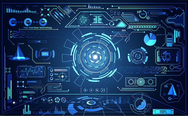 Tecnología abstracta ui futurista Vector Premium