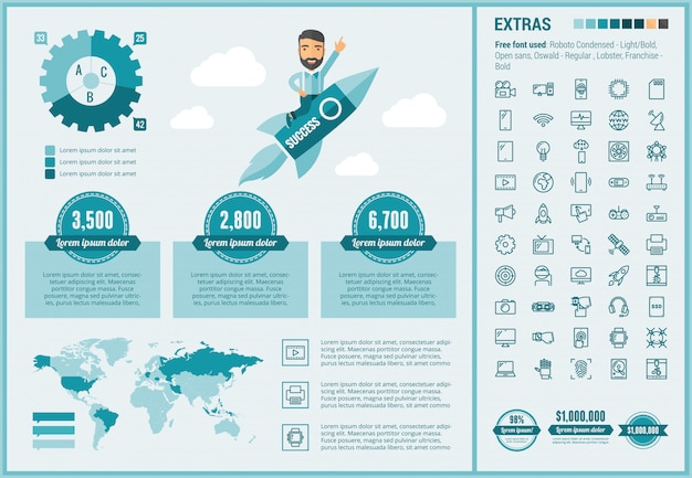 Tecnolog A De Dise O Plano Infograf A Plantilla E Iconos Conjunto