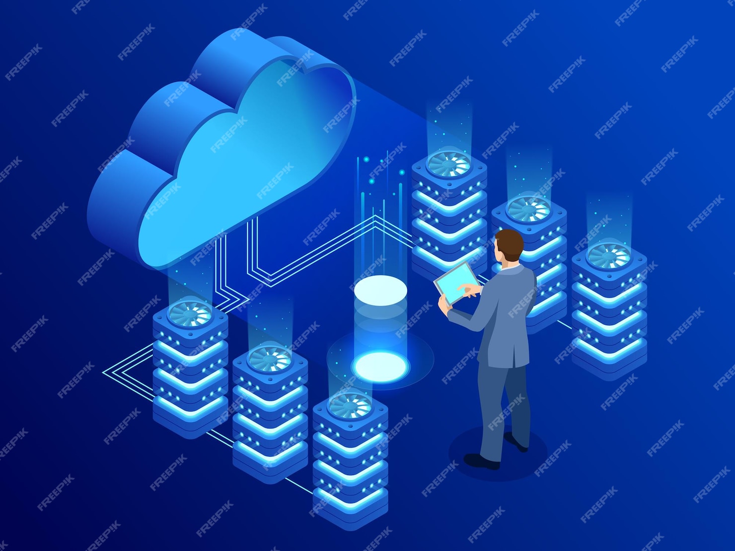 Tecnología De Nube Moderna Isométrica Y Concepto De Red Negocio De Tecnología De Nube Web 3936