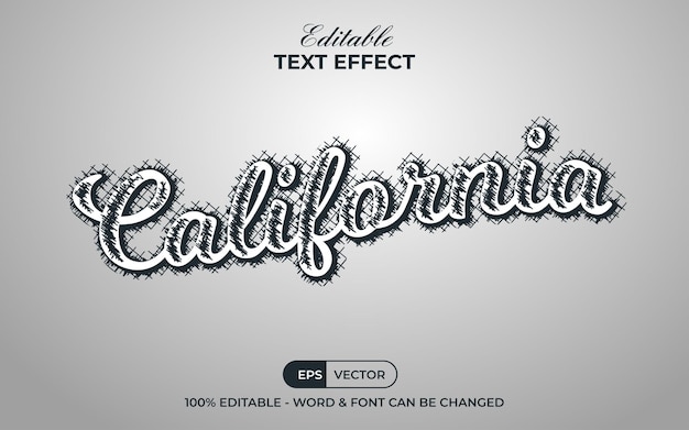 Tema De Estilo De Escritura A Mano Con Efecto De Texto De California