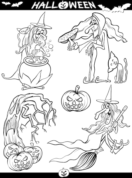 Temas De Dibujos Animados De Halloween Para Colorear Libro