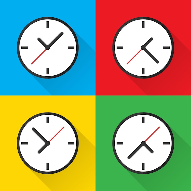 Temporizador de reloj vector ilustración aislada conjunto de relojes vectoriales reloj de