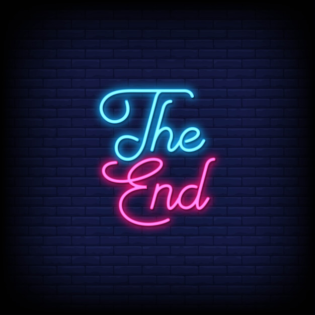 The End Neon Style | Vector Premium