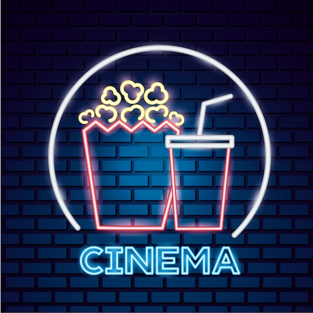 Tiempo de película letrero de neón vector gratuito