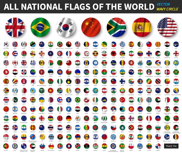 Todas Las Banderas Nacionales Del Mundo Agitando Dise O De Bandera De